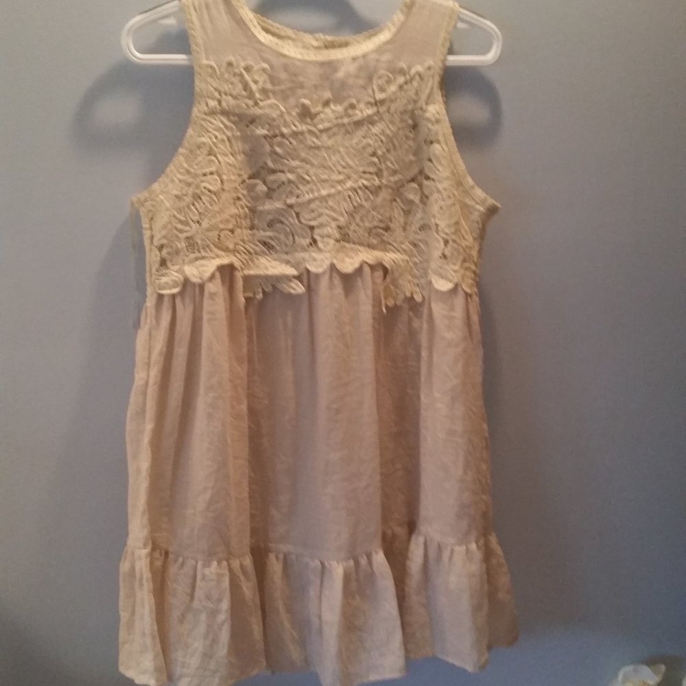 Umgee Kindred People sleeveless crochet top dress NWT